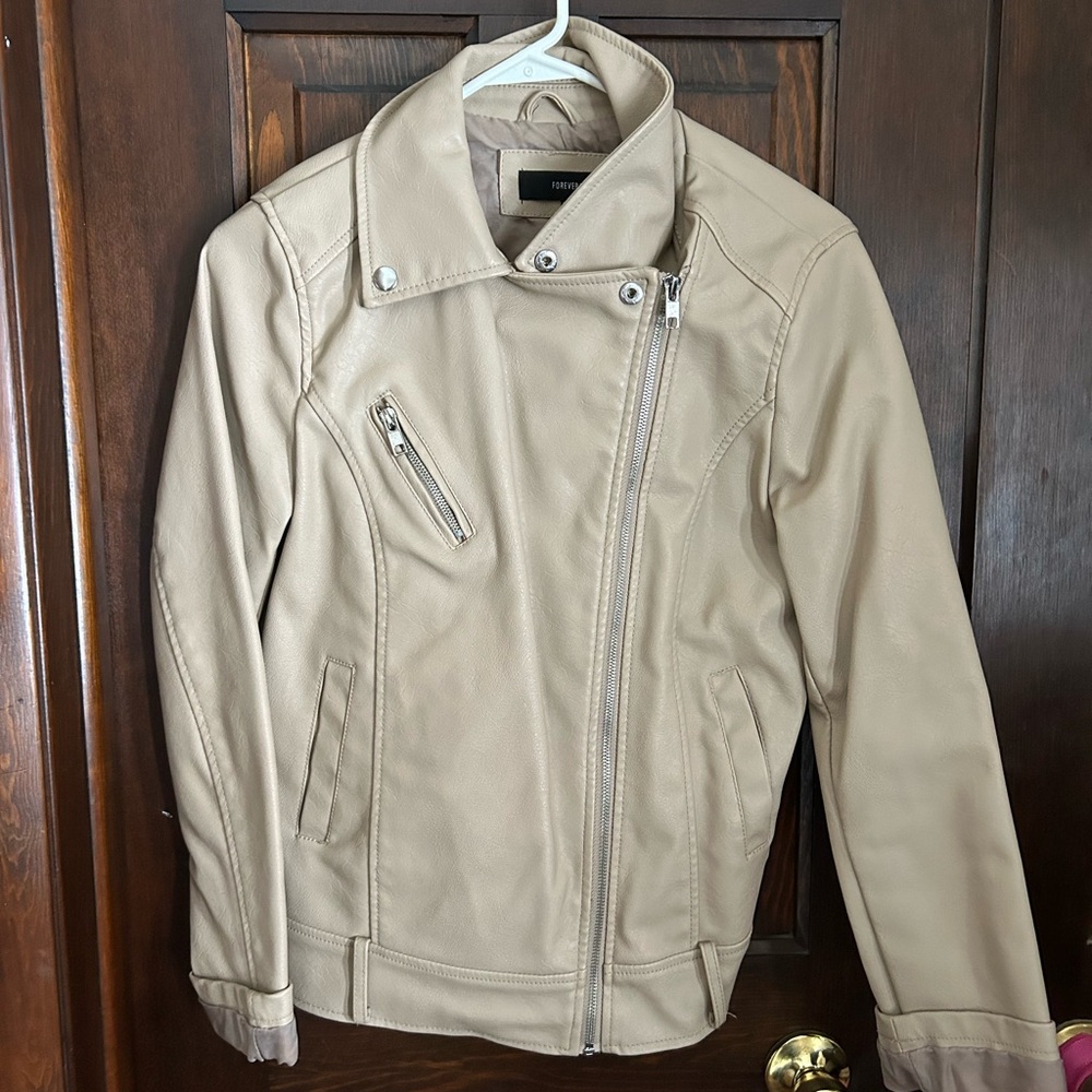 Forever 21 Beige Faux Leather Jacket
